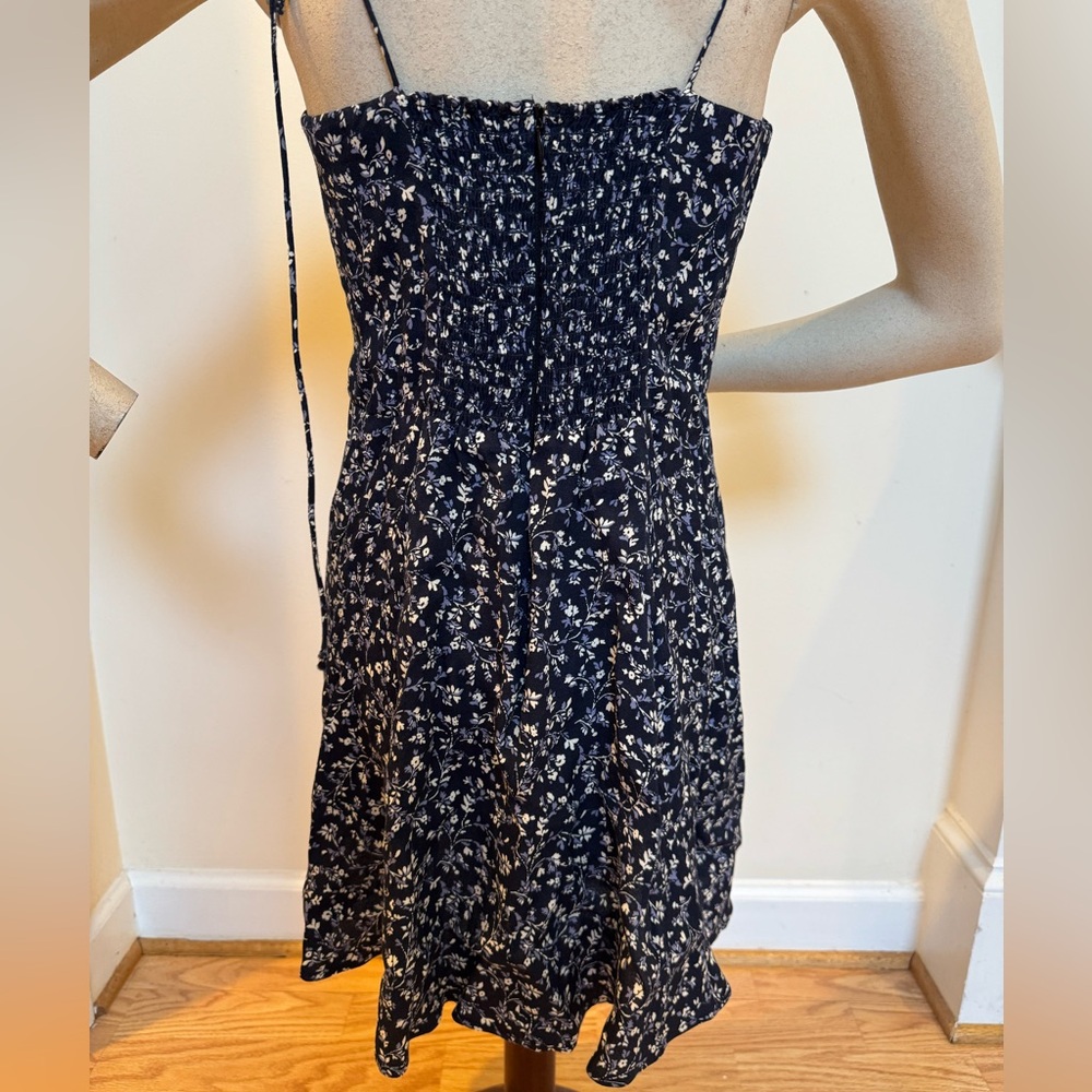 Reformation Saskia fit & flare Navy Floral Mini Dress - Picture 11 of 16
